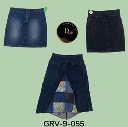 Women’s Denim Midi Skirt – Y2K Vintage Aesthetic, ..