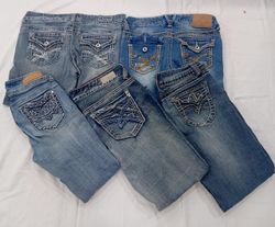IQ0631 Y2k Bestickte Flare Jeans