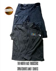 The North Face sweatshirt , t shirt , and trousser..