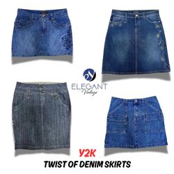 Y2K Twist Of Denim Skirts - EV0273