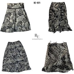 Jupes mixtes boho blanches et noires Y2K (RE-1971)