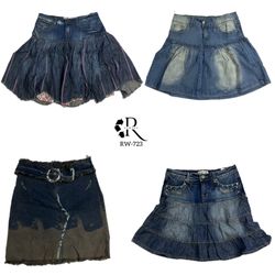 Y2K Britney Era Denim Midi Skirts (RW-723)
