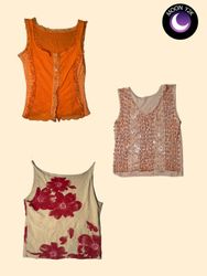Y2K Süßes Mädchen Cami Oberteile (M-634)