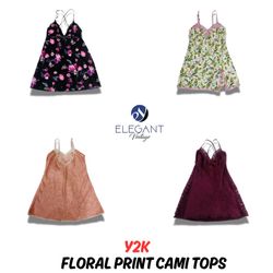 Y2K Floral Print Cami Tops - EV0936