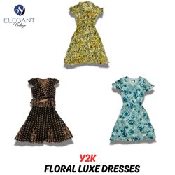 Y2K Floral Luxe Dresses - EV0946