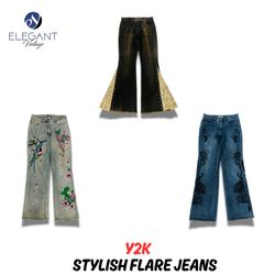 Y2K Stylish Flare Jeans - EV0932