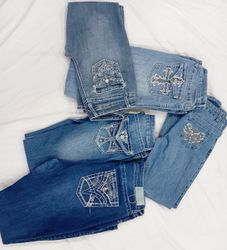 IQ0655 Y2k Retro Angel Spark Flares Jeans