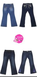 Jeans flare uniques embellis Y2k