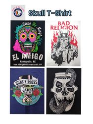 Vintage Skull Gedrucktes T-Shirt