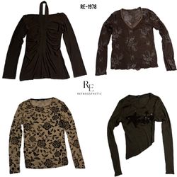 Y2k Earthy Tune Camisetas de Manga Longa (RE-1978)