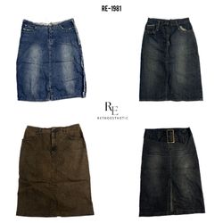 Saia Midi de Jeans da Era Britney Y2K (RE-1981)