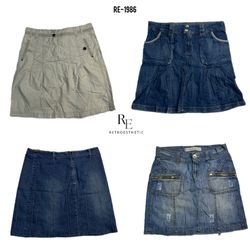 Saia Midi de Jeans da Era Britney Y2K (RE-1986)