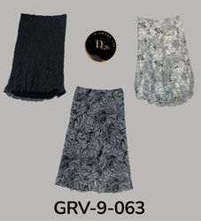 Jupe en poly imprimée noir et blanc classique – Mo..