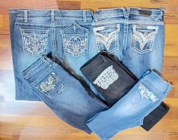 IQ0673 Y2K Embellished Flare Jeans