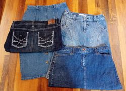 Jupe midi en denim rétro Y2K IQ0680
