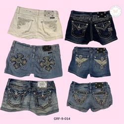 Vintage Y2K Miss Me Mini Shorts – Retro Festival S..