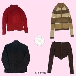 Klassischer Y2K Doppel-Reißverschluss-Pullover – V..