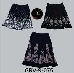 Schwarzer Baumwollrock mit Print – Lässiger Alltag..