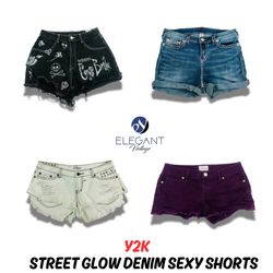 Y2K Street Glow denim sexy shorts - EV0967