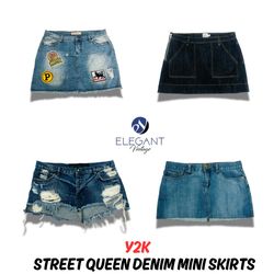 Y2K Street Queen Denim Mini Skirts - EVO969