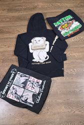 Printed black hoodies