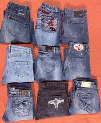Jeans de flare em denim Y2K