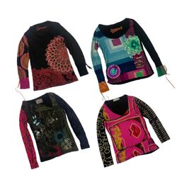 Y2K Graphic Printed Tops Ft Desigual