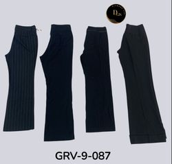 Pantalón de poliéster negro retro - Ajuste de moda..