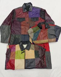 Jaqueta de Couro Patchwork Reaproveitada CR5155 Mi..