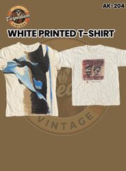 T-shirt stampate bianche Ak-204