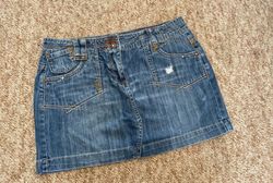 Branded denim skirts