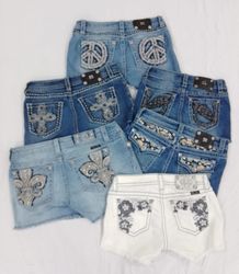 CR5170 Upcycled Miss Me Denim Diva Shorts
