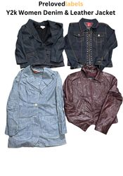 Y2K Women’s Denim & Leather Jackets Bundle – (Wcv:..