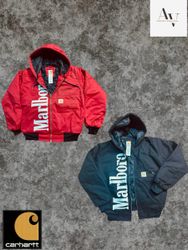 Carhartt rework style Marlboro red and black hoode..