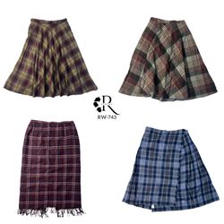 Y2K Checkered Wool Skirts (RW-743)