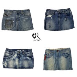 Y2k unique Denim mini skirts(RW-745)