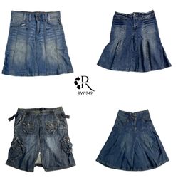 Y2K IT Girl Denim Midi Skirts (RW-749)