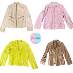 Y2K Colorful Leather Jackets