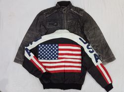CR5180 Classic Retro Bomber Jacket (Leather)