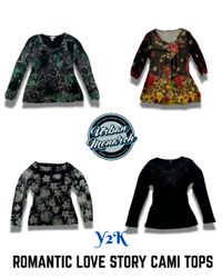 Y2K Sweet Heart Grunge Romance Long Sleeves Mesh T..