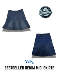 Y2K Bestseller Denim Midi Skirts - UMW0008