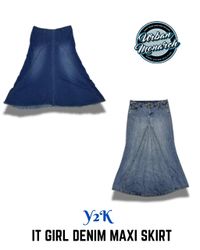 Y2K It Girl Denim Maxi Skirts - UMW0009