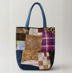 Upcycled Mixed Medium Patchwork Tote Bag
