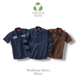 Camisa de botão vermelha Workwear
