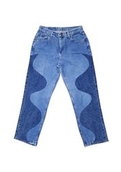 Upcycled Wavy Panel Jeans