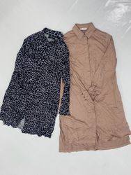 Women Long shirt dress full and half button