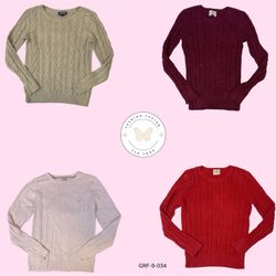 Classic Y2K Cable Knit Pullover – Rare Vintage Sty..