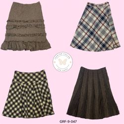 Y2K Vintage Check Wollrock – Retro Plaid Klassisch..