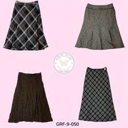 Y2K Plaid Check Long Skirt – Retro Vintage Ästheti..