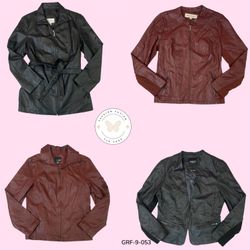 Y2K Vintage Leder Reißverschlussjacke – Retro Stre..